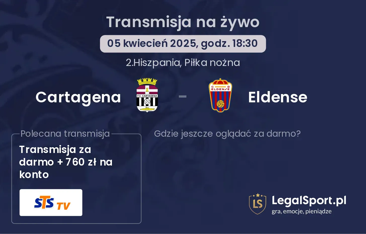 Cartagena - Eldense gdzie oglądać?