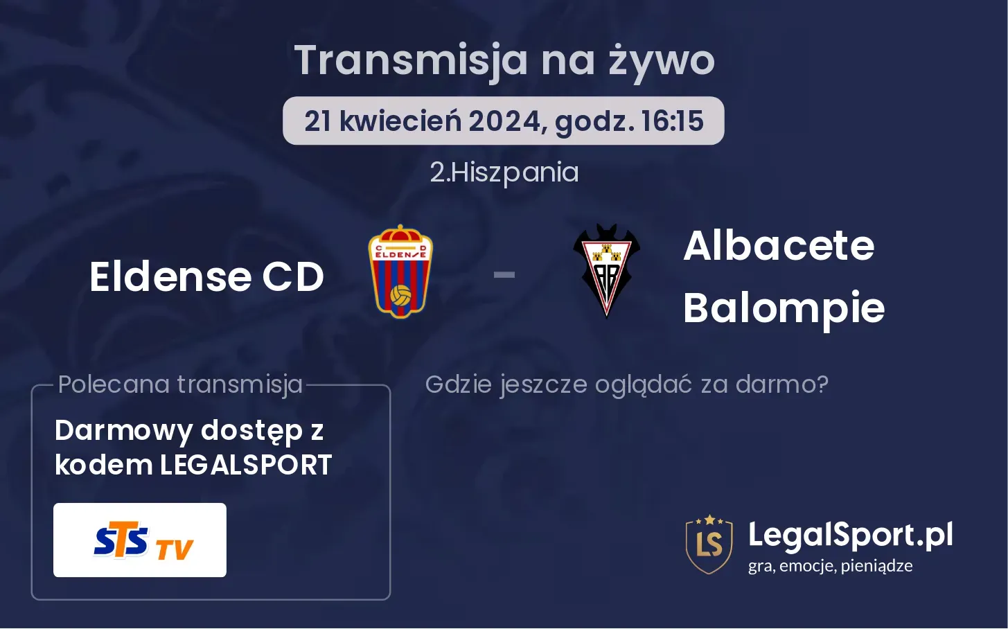 Eldense CD - Albacete Balompie transmisja na żywo