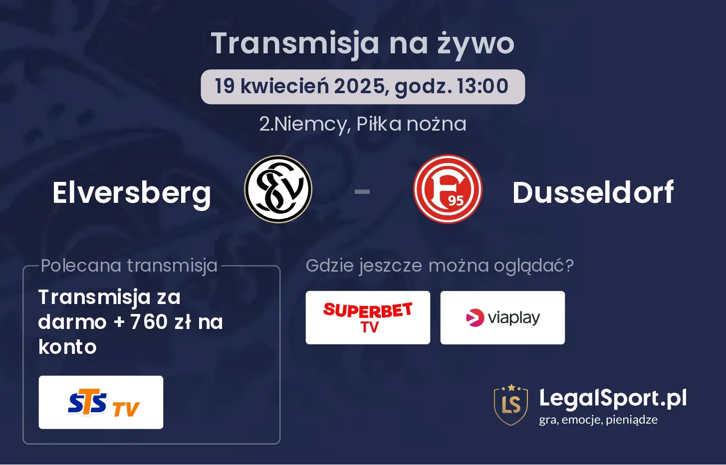 Elversberg - Dusseldorf gdzie oglądać?