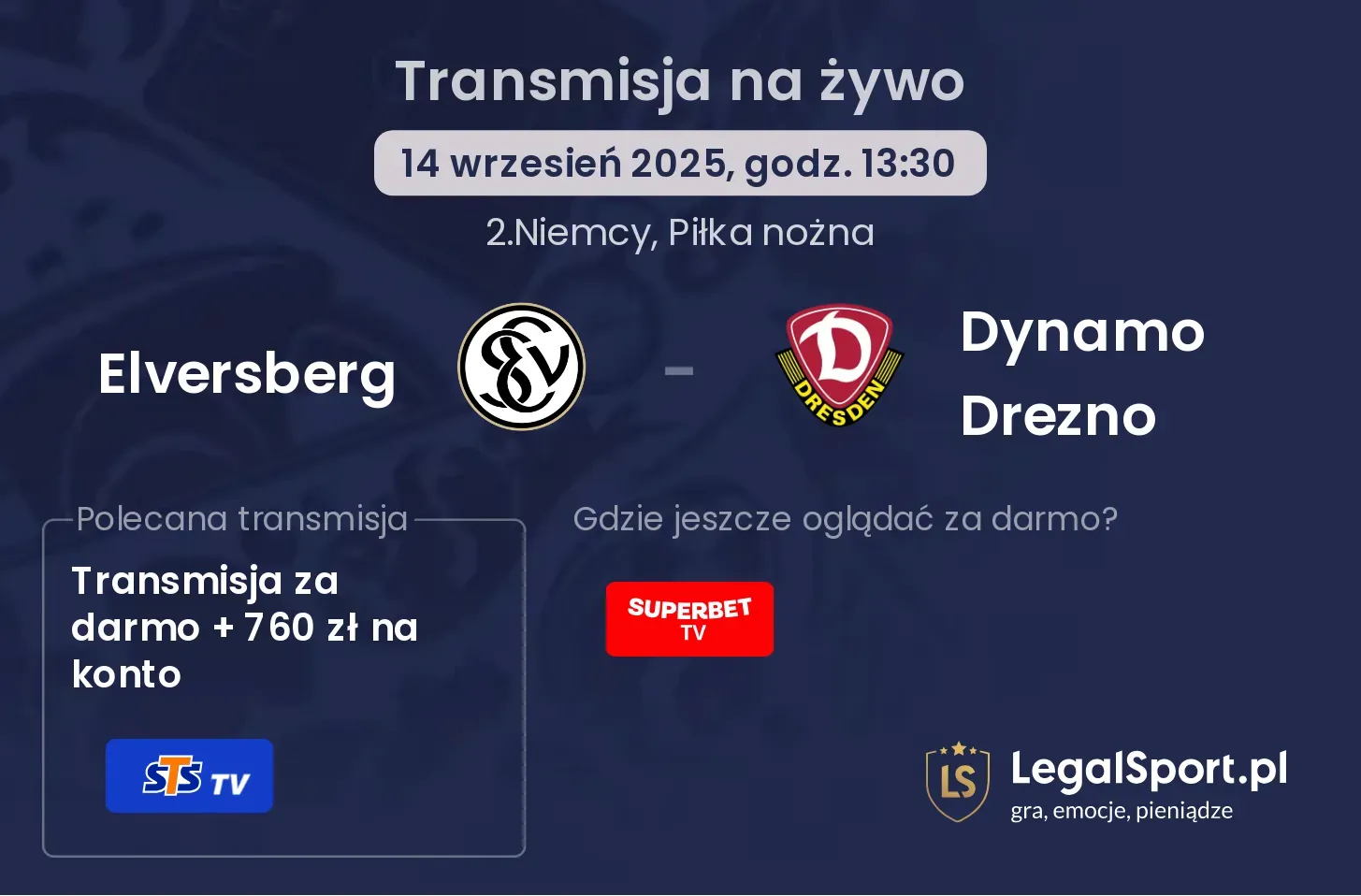 Elversberg - Dynamo Drezno gdzie oglądać?