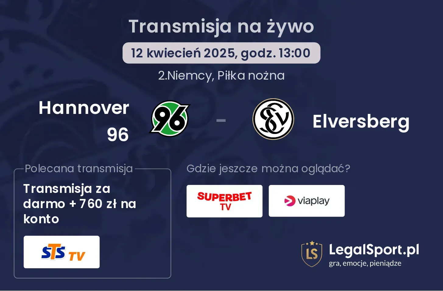 Hannover 96 - Elversberg gdzie oglądać?
