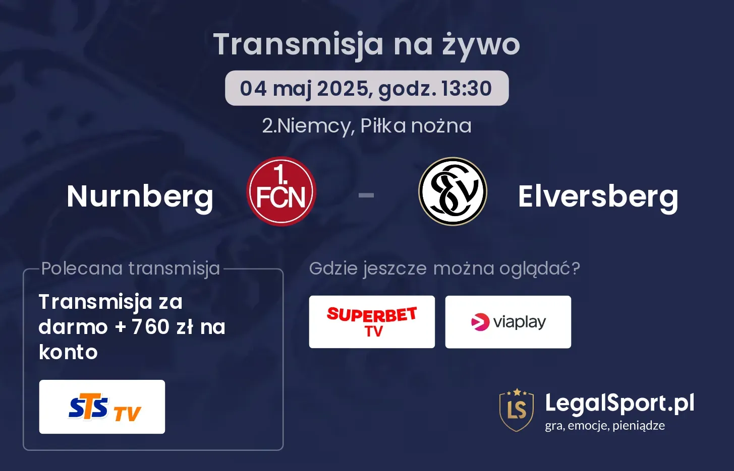 Nurnberg - Elversberg gdzie oglądać?