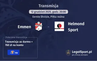 Emmen - Helmond Sport gdzie oglądać? (12.12)