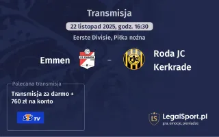Emmen - Roda JC Kerkrade gdzie oglądać? (22.11)