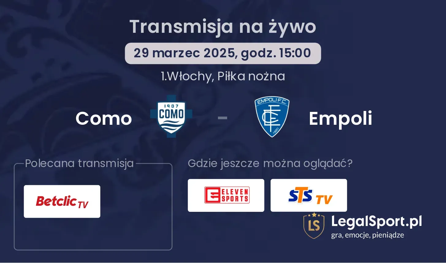 Como - Empoli gdzie oglądać?