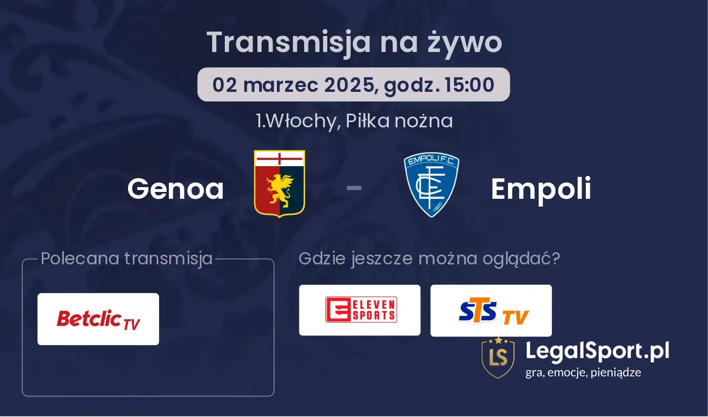 Genoa - Empoli gdzie oglądać?