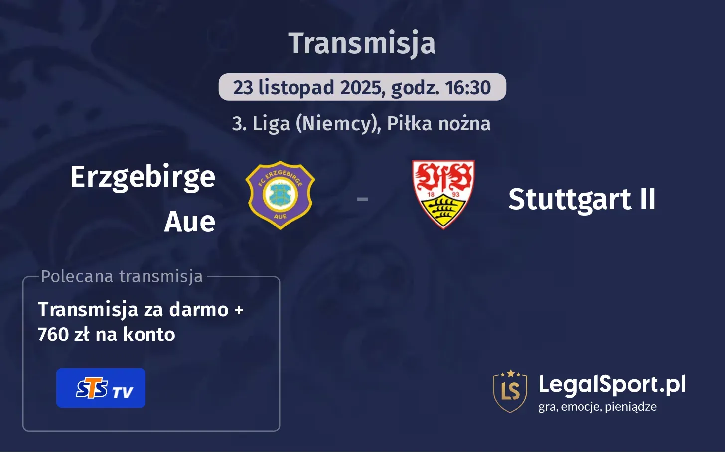 Erzgebirge Aue - Stuttgart II Transmisje