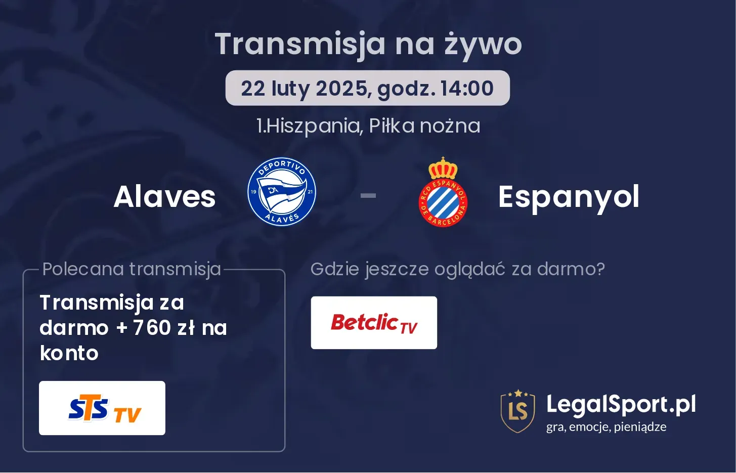 Alaves - Espanyol gdzie oglądać?