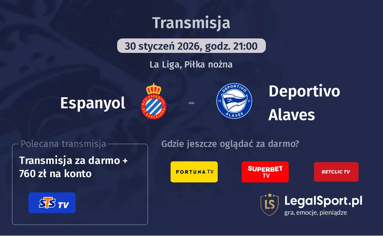 Espanyol - Deportivo Alaves Transmisje