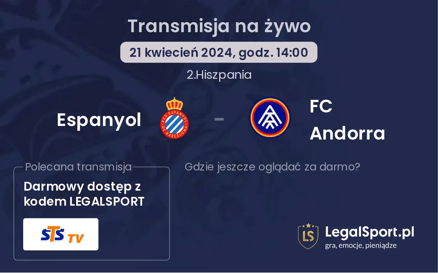 Espanyol - FC Andorra transmisja na żywo