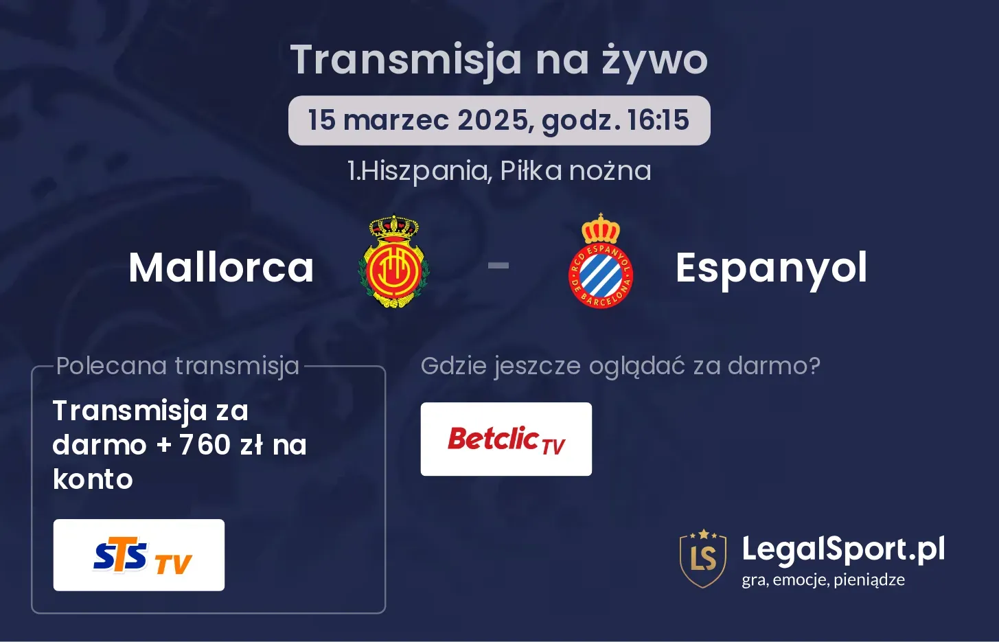 Mallorca - Espanyol gdzie oglądać?