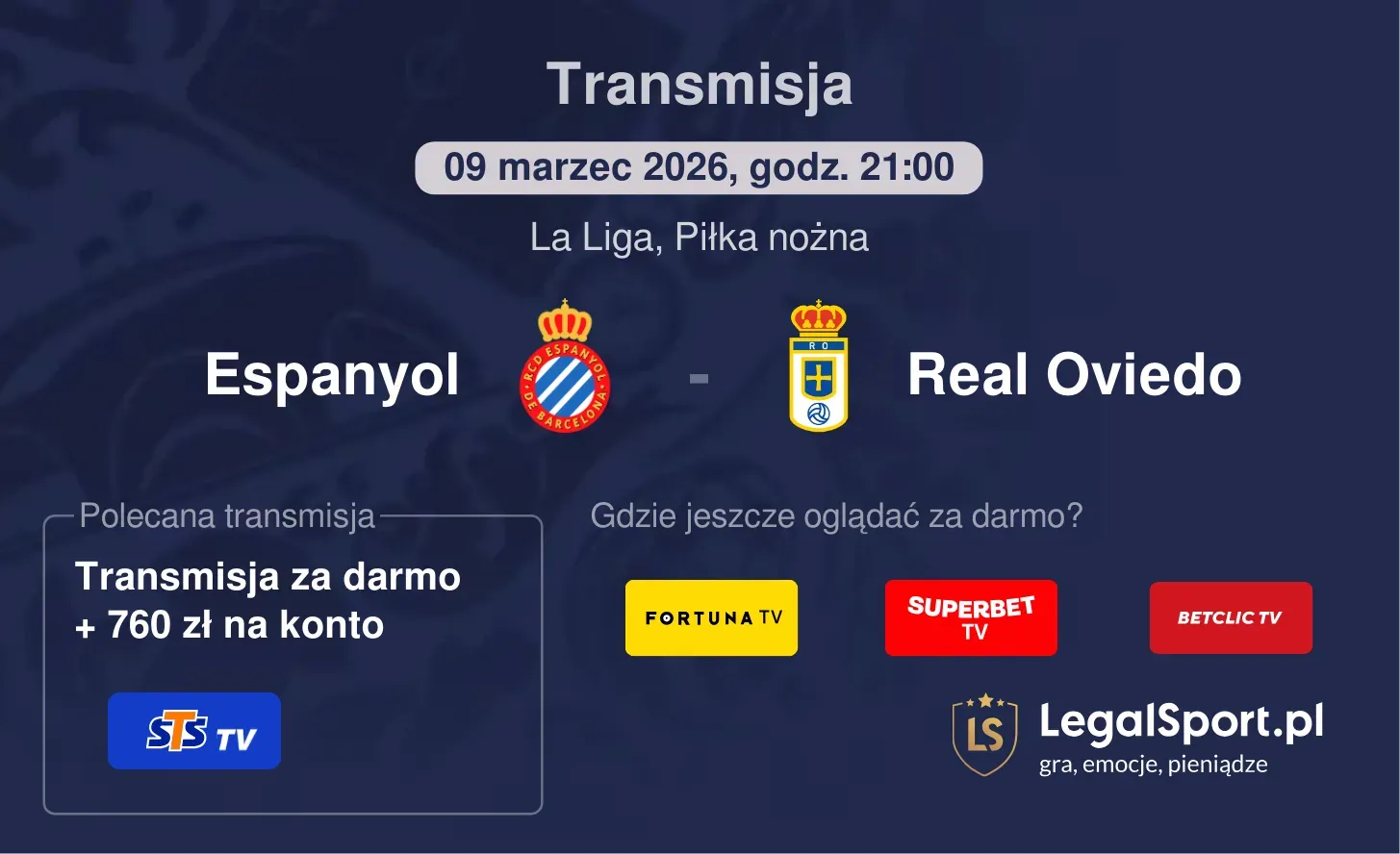Espanyol - Real Oviedo Transmisje