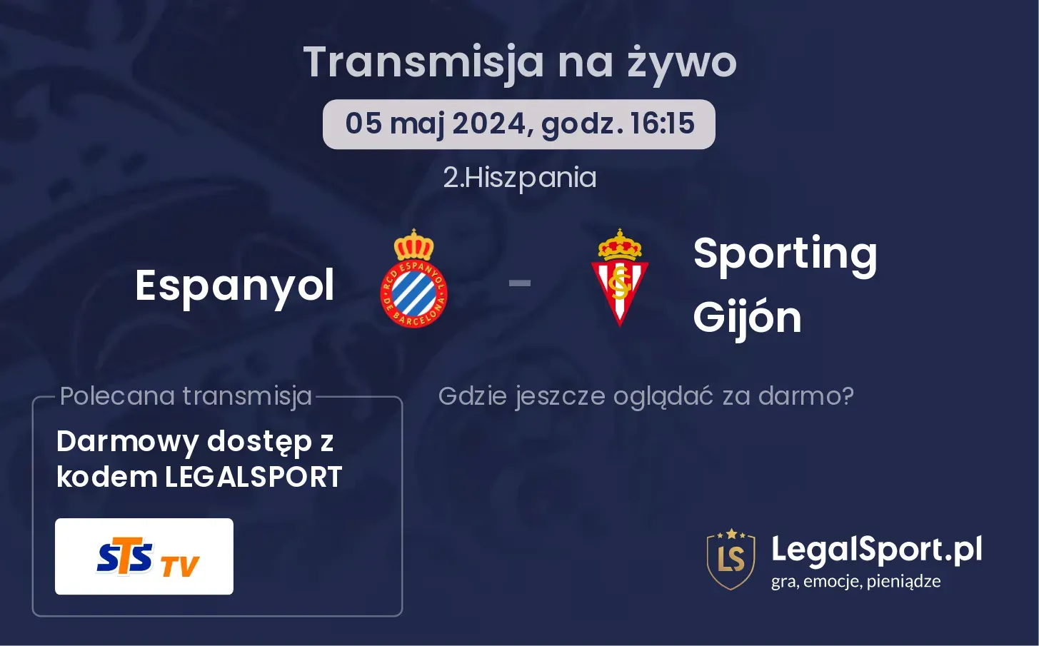 Espanyol - Sporting Gijón transmisja na żywo
