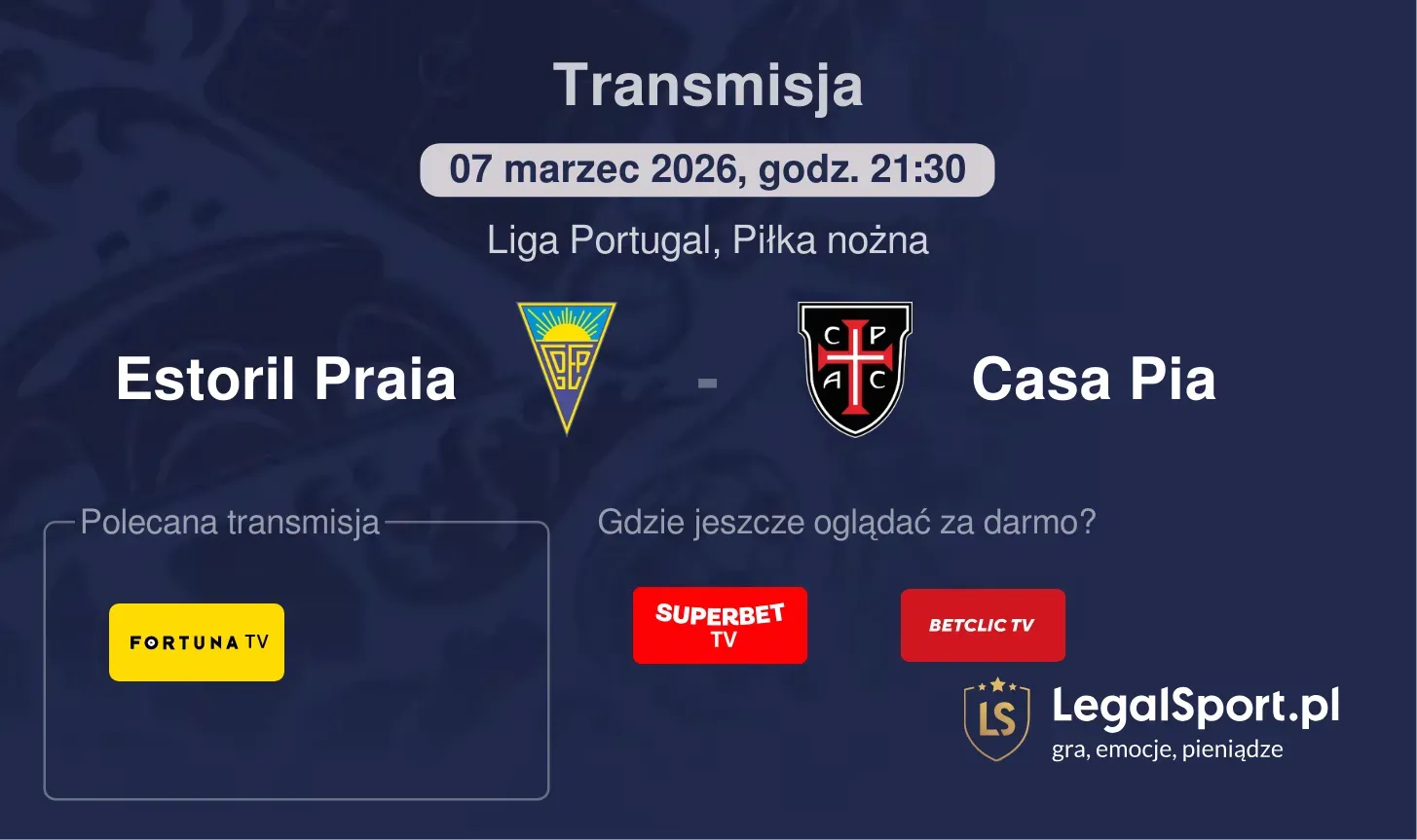 Estoril Praia - Casa Pia Transmisje