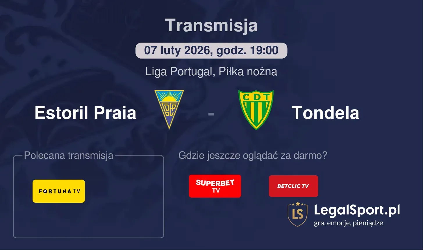 Estoril Praia - Tondela Transmisje
