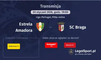 Estrela Amadora - SC Braga gdzie oglądać? (03.01)