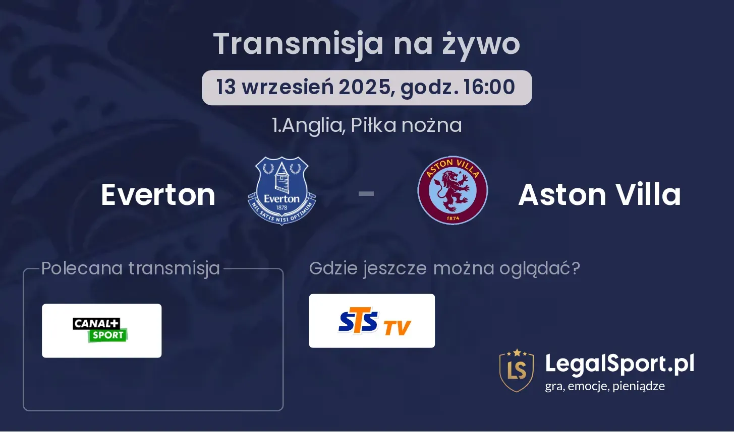 Everton - Aston Villa transmisja na żywo