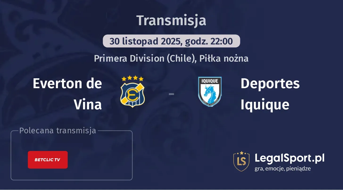 Everton de Vina - Deportes Iquique Transmisje