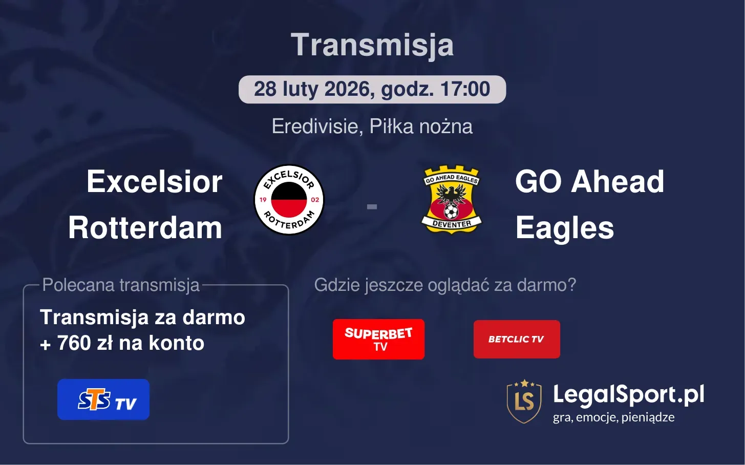 Excelsior Rotterdam - GO Ahead Eagles Transmisje