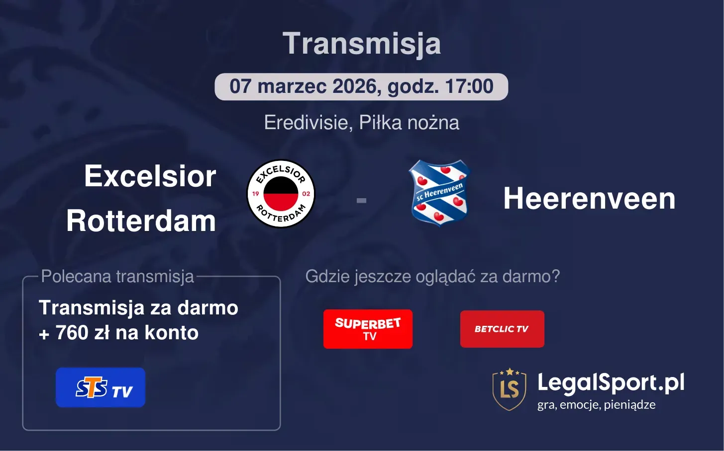 Excelsior Rotterdam - Heerenveen Transmisje
