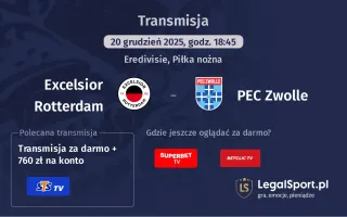 Excelsior Rotterdam - PEC Zwolle gdzie oglądać? (20.12)