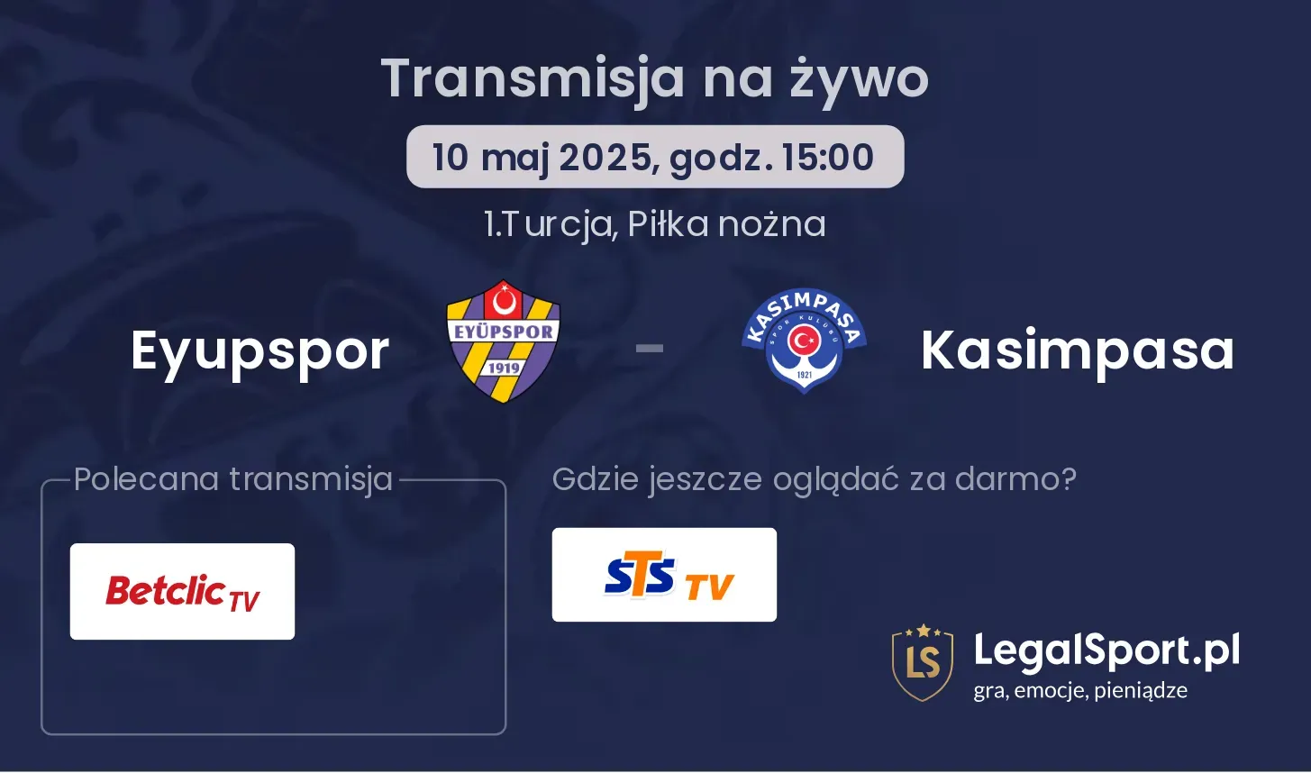 Eyupspor - Kasimpasa transmisja na żywo