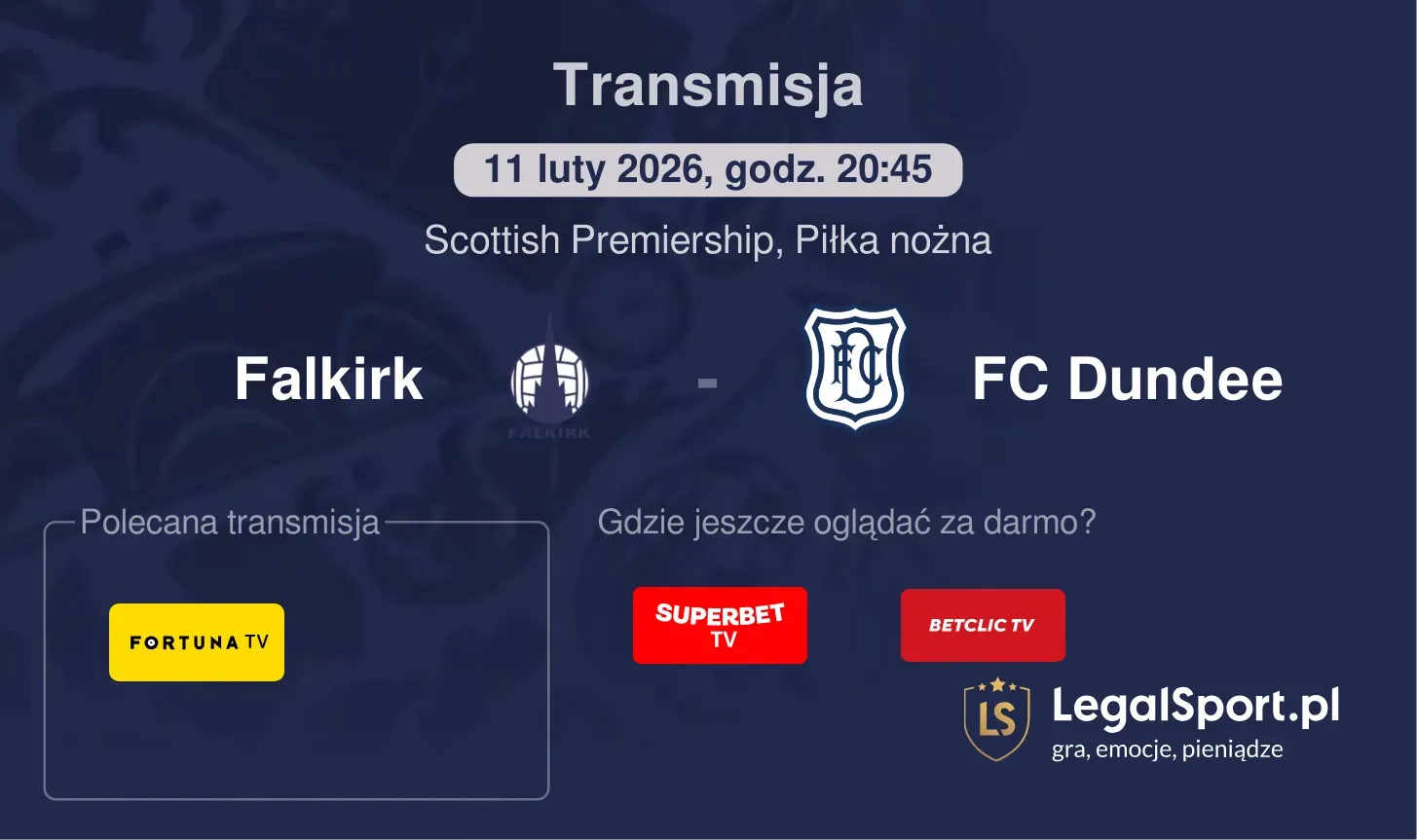 Falkirk - FC Dundee Transmisje