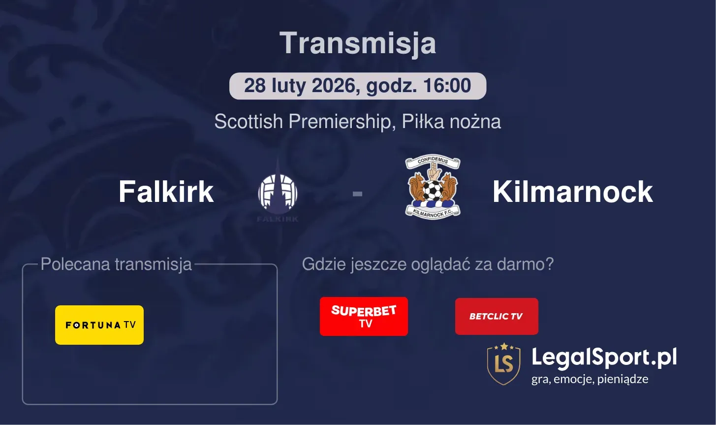 Falkirk - Kilmarnock Transmisje