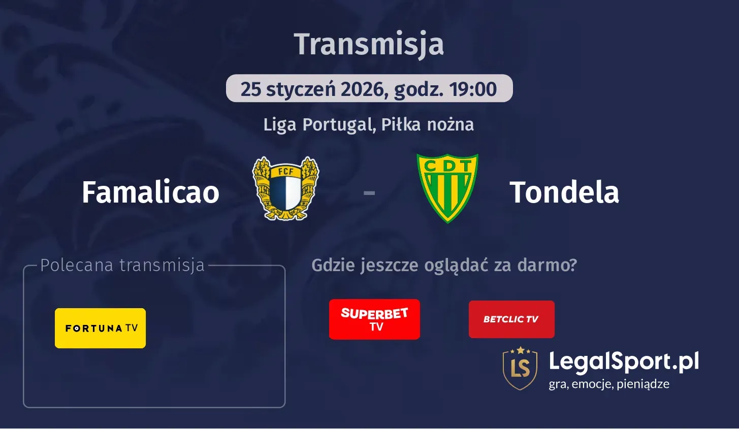 Famalicao - Tondela Transmisje