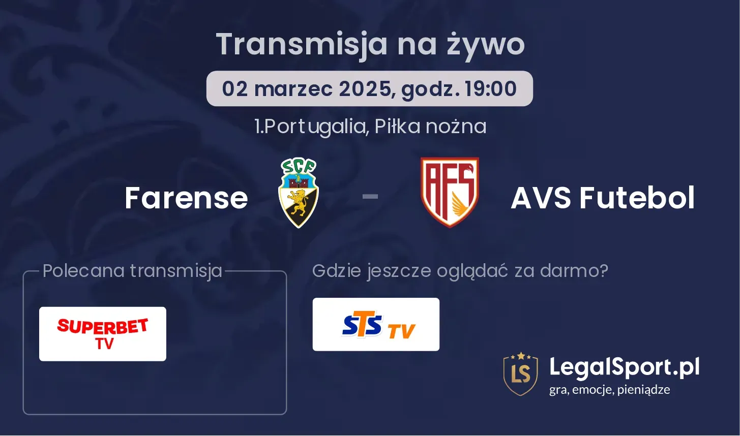 Farense - AVS Futebol gdzie oglądać?
