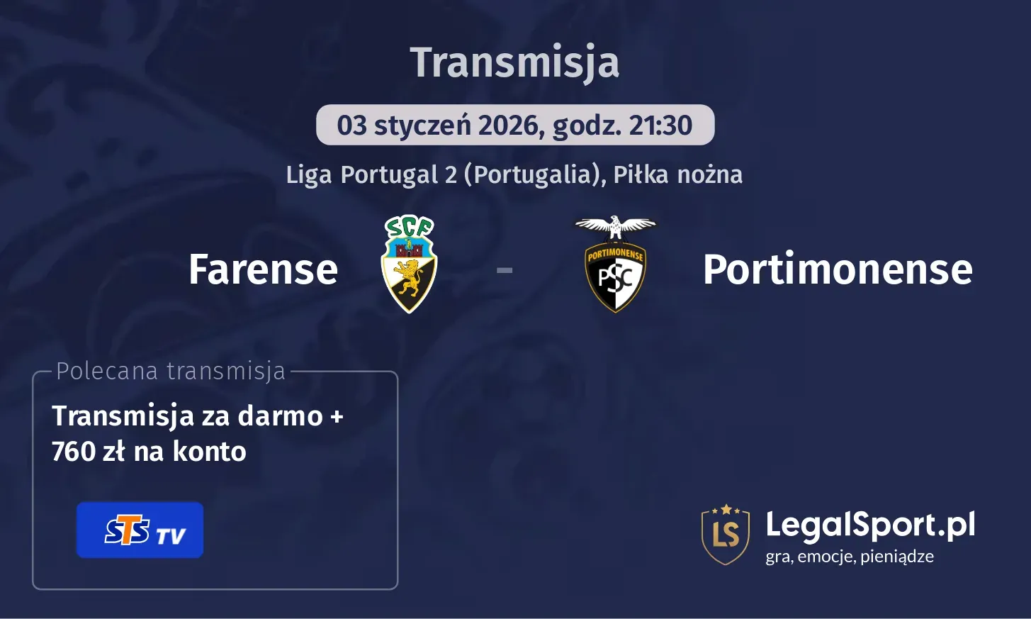 Farense - Portimonense Transmisje