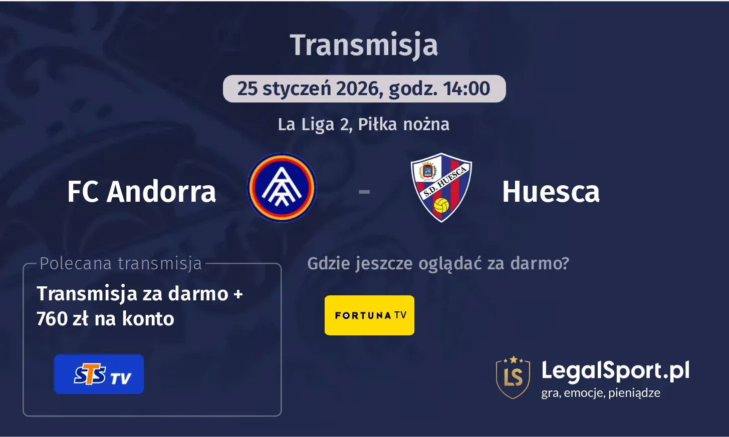 FC Andorra - Huesca Transmisje