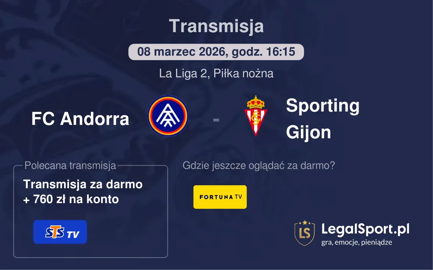 FC Andorra - Sporting Gijon Transmisje