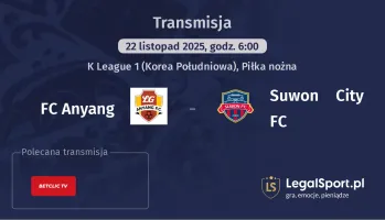 FC Anyang - Suwon City FC gdzie oglądać? (22.11)