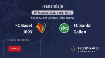 FC Basel 1893 - FC Sankt Gallen gdzie oglądać? (30.11)