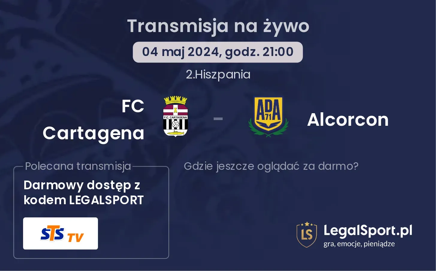 FC Cartagena - Alcorcon transmisja na żywo