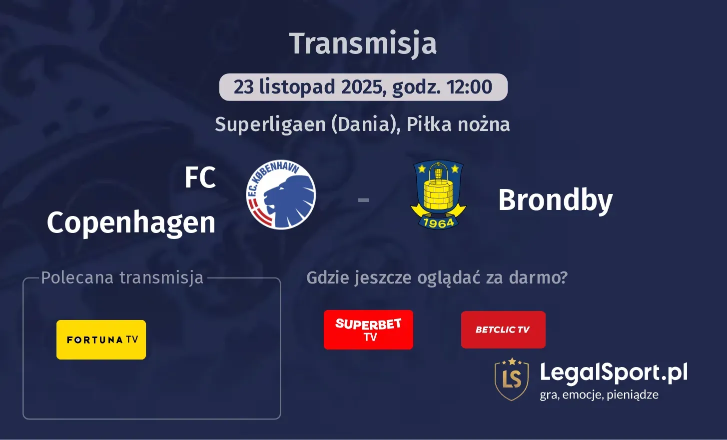FC Copenhagen - Brondby Transmisje