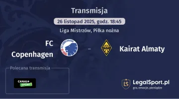 FC Copenhagen - Kairat Almaty gdzie oglądać? (26.11)