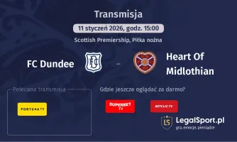 FC Dundee - Heart Of Midlothian gdzie oglądać? (11.01)