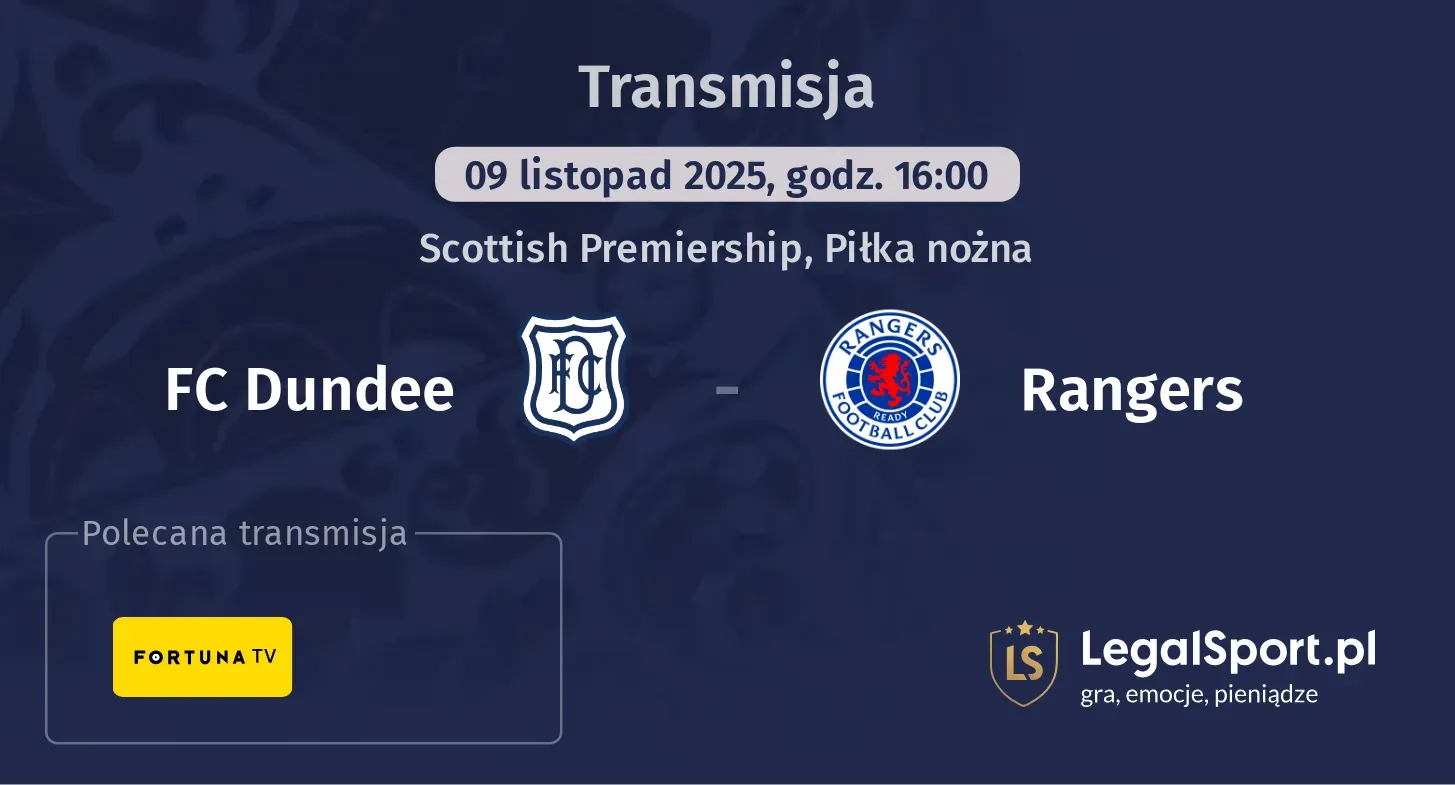 FC Dundee - Rangers Transmisje