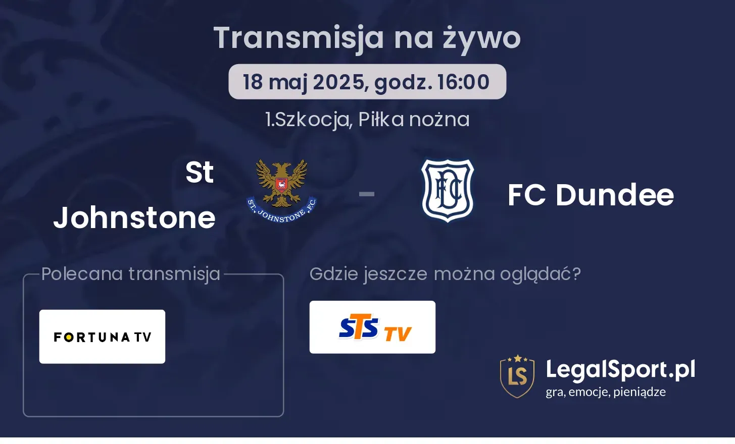 St Johnstone - FC Dundee gdzie oglądać?