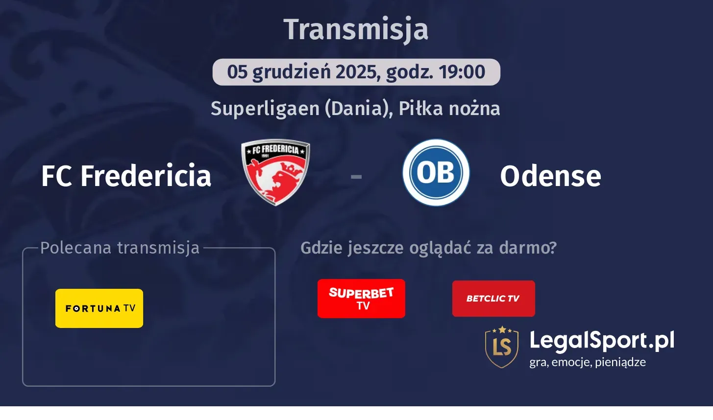 FC Fredericia - Odense Transmisje