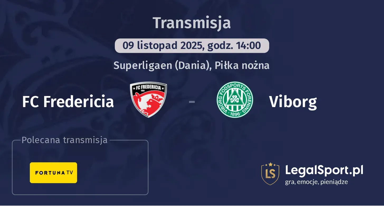 FC Fredericia - Viborg Transmisje