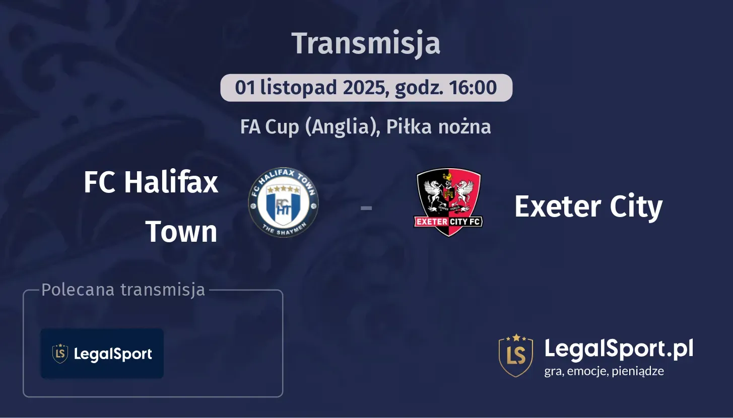 FC Halifax Town - Exeter City Transmisje