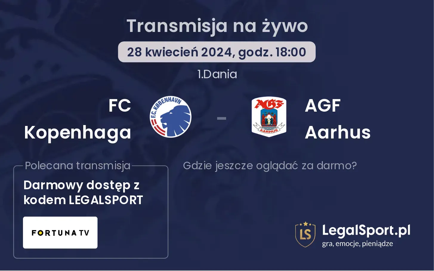 FC Kopenhaga - AGF Aarhus transmisja na żywo