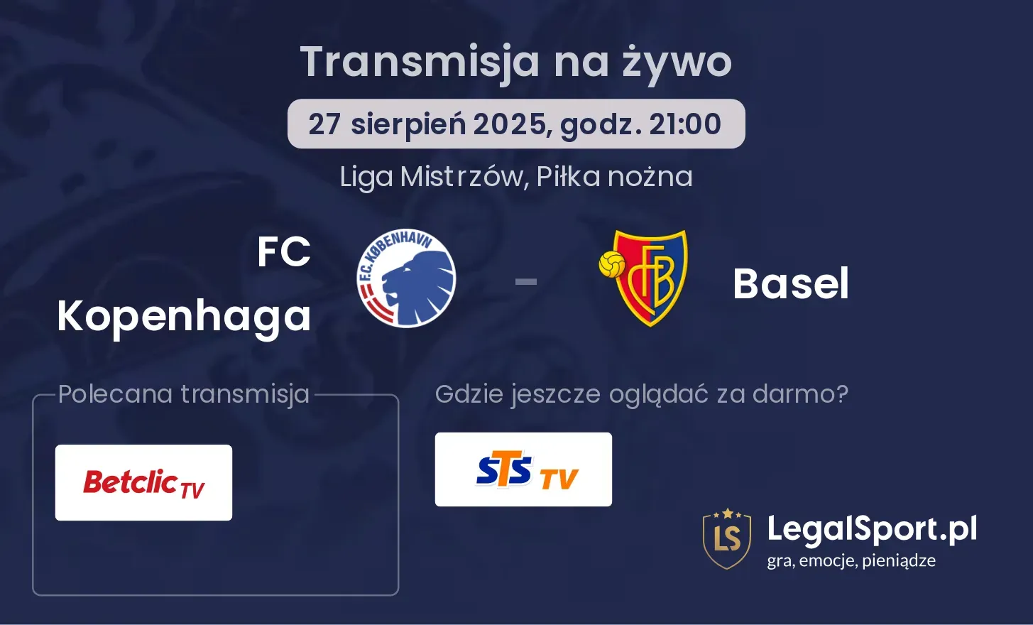 FC Kopenhaga - Basel transmisja na żywo