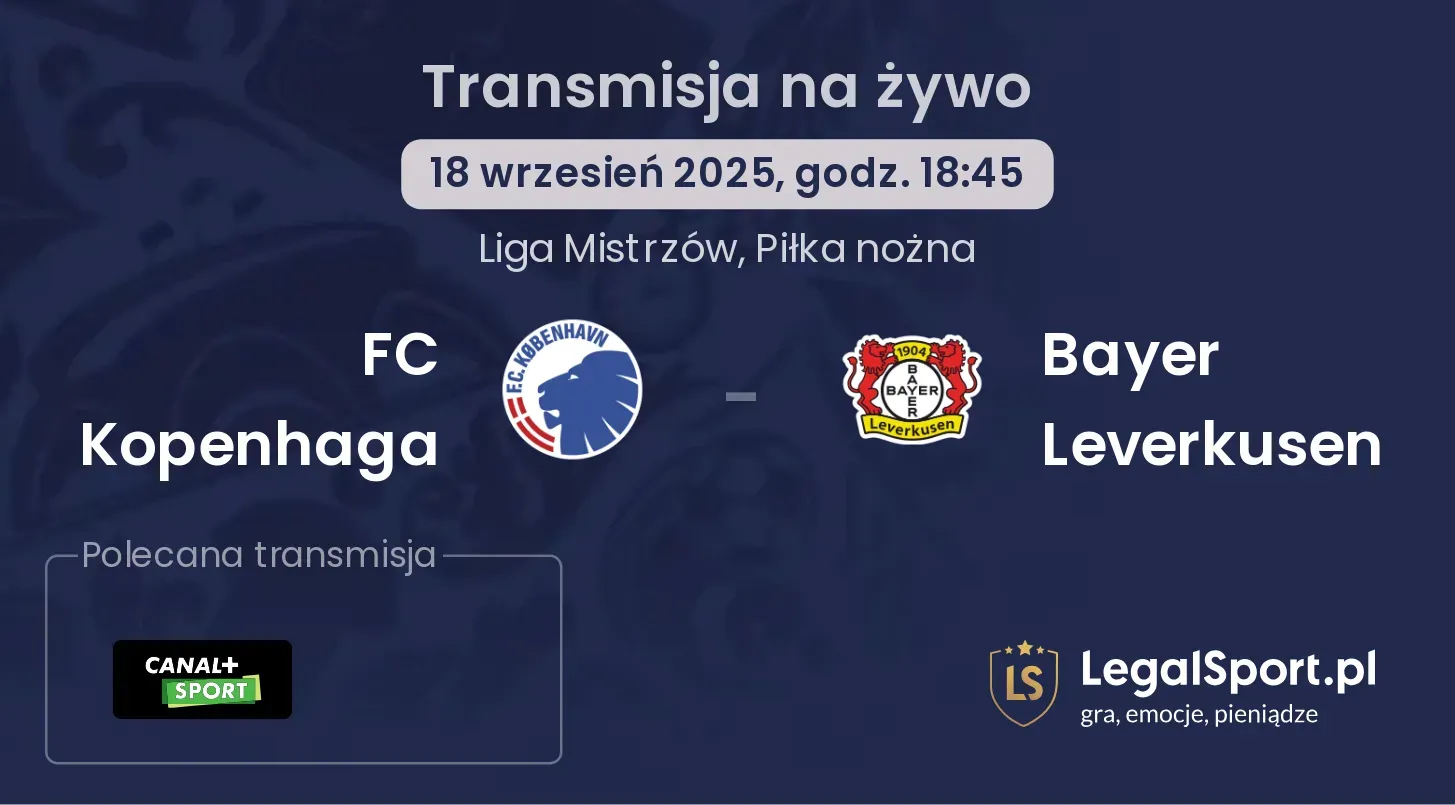 FC Kopenhaga - Bayer Leverkusen transmisja na żywo