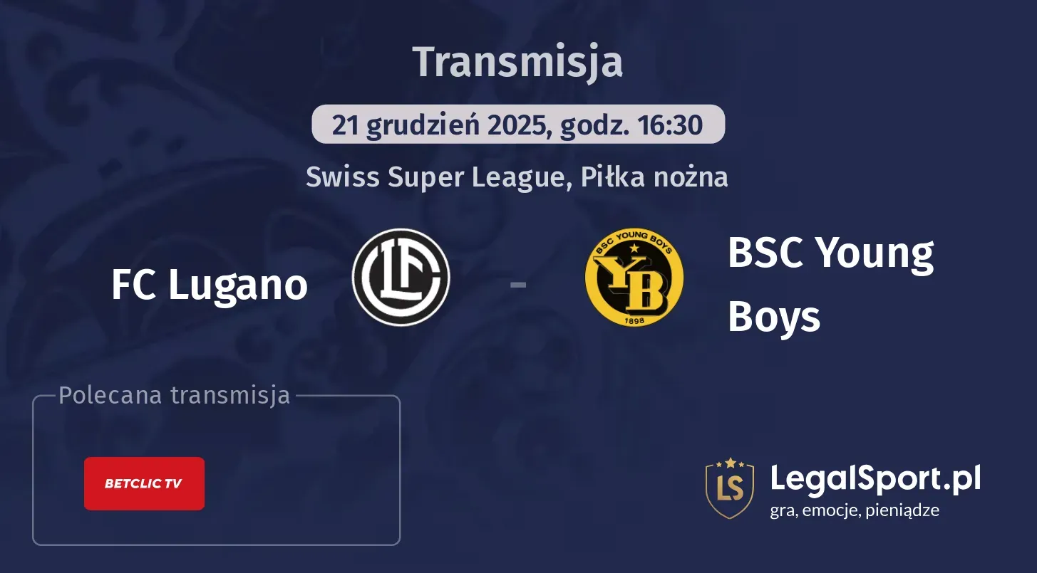 FC Lugano - BSC Young Boys Transmisje