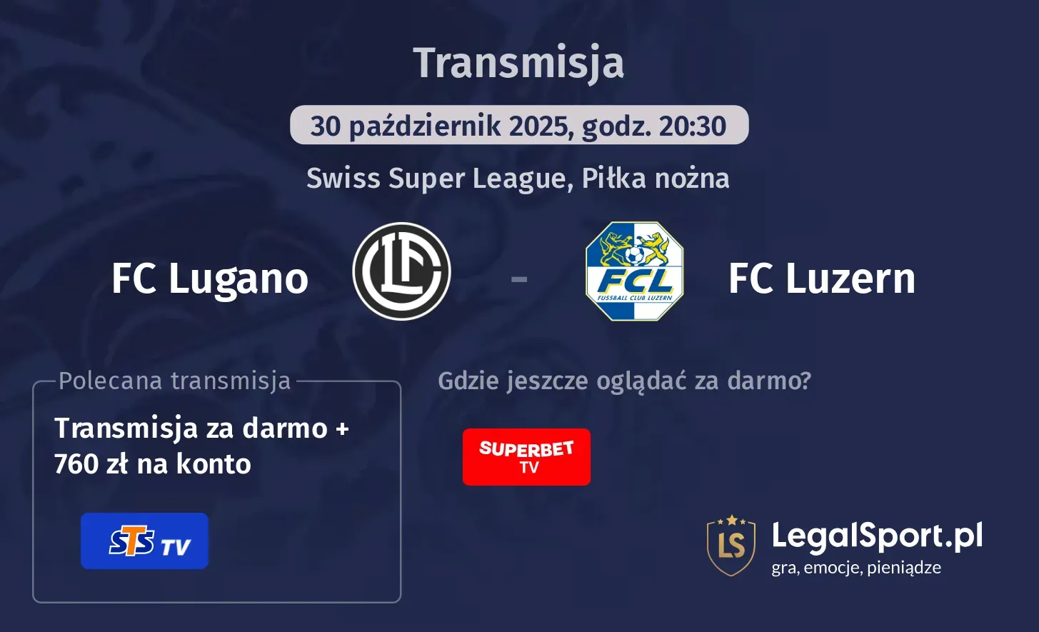 FC Lugano - FC Luzern Transmisje