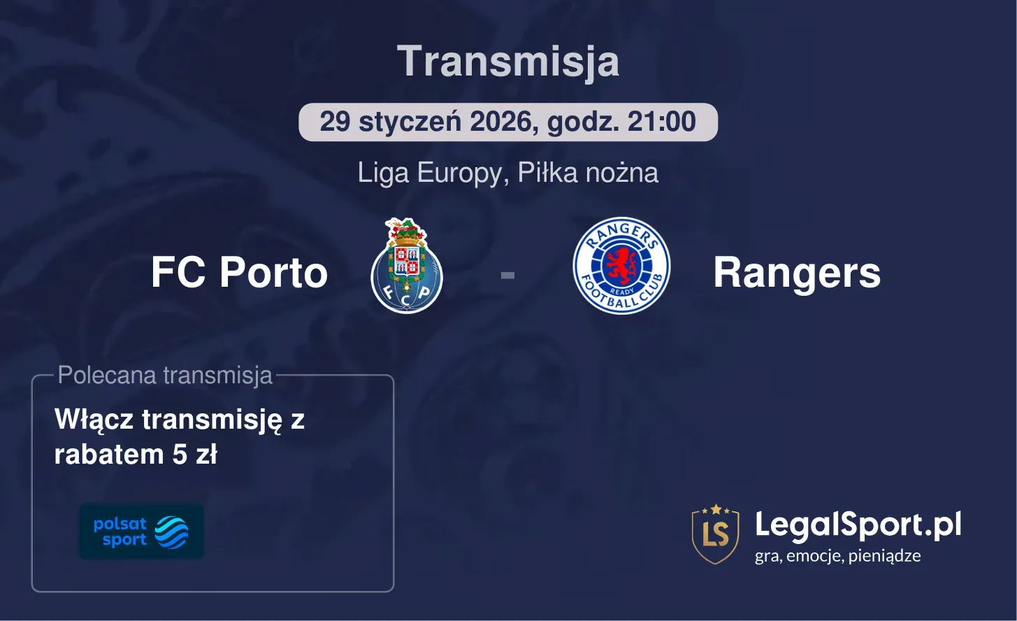 FC Porto - Rangers Transmisje